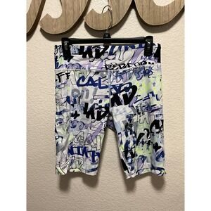 Calvin Klein Athletic Bike Shorts Graffiti Print Women